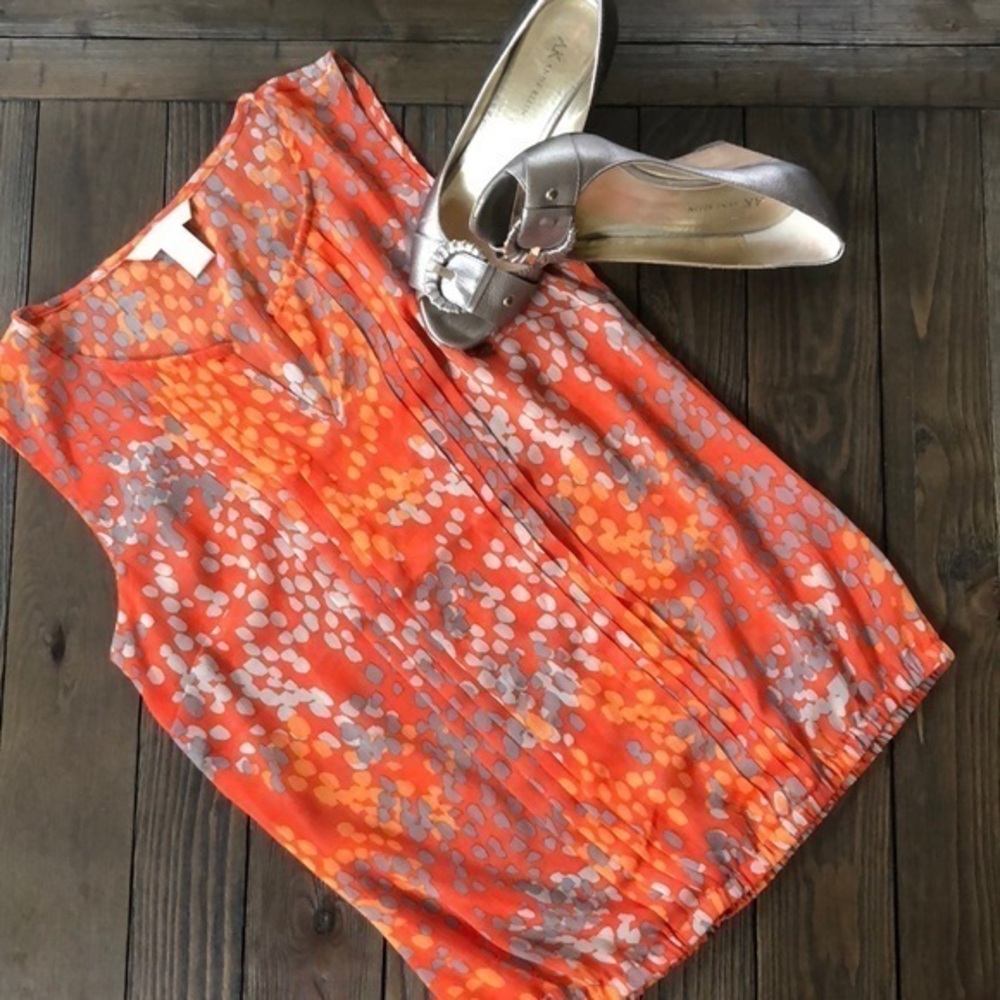 Colorful banana republic sleeveless blouse